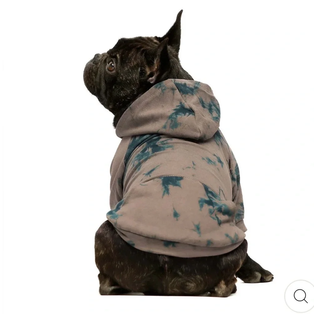 Fitwarm Tie Dye Cozy Dog Hoodie Size Medium Blue Camo